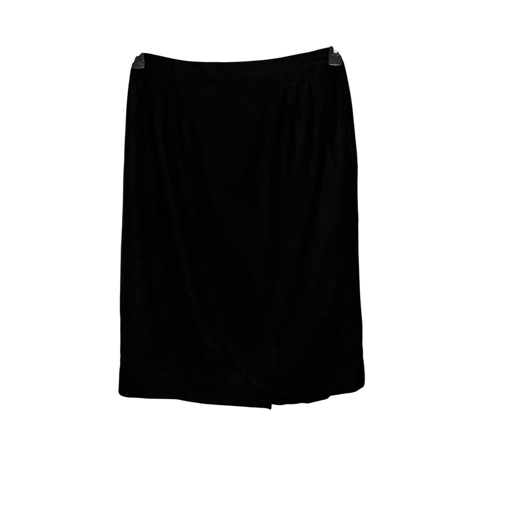 Vintage 80s Pendleton Wool Pencil Skirt Plus Size 16 Black Made USA